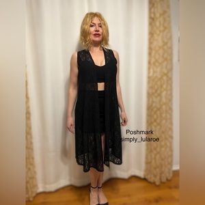 LuLaRoe Black Lace Joy Vest